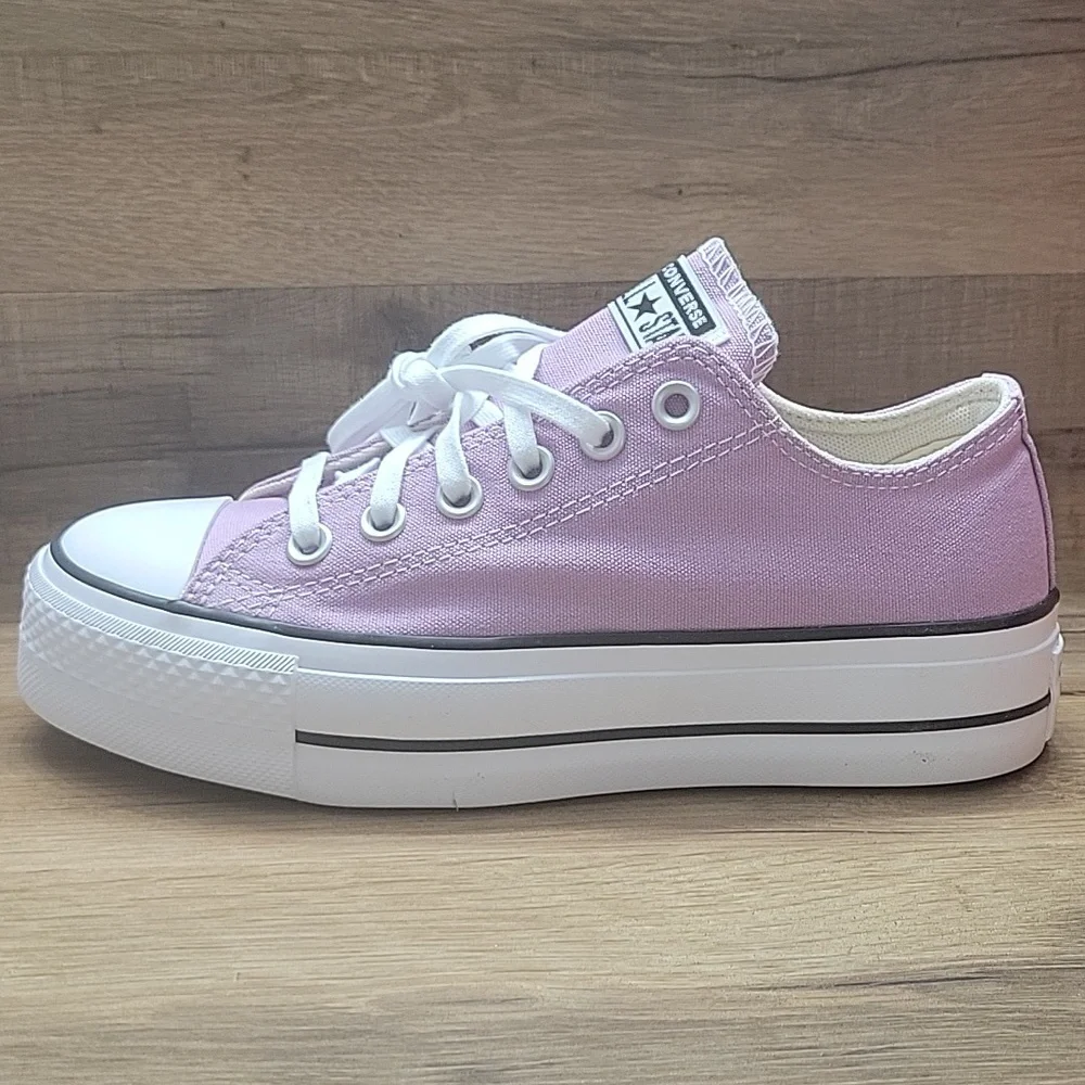 Converse Pink and White Canvas Sneakers Classic Design